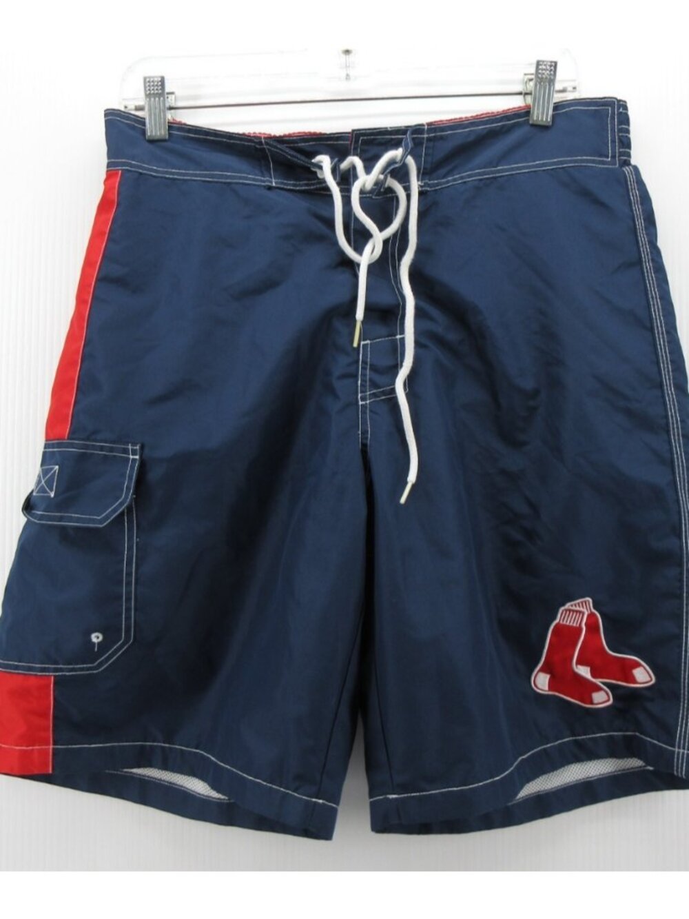 Boston Red Sox Swim Trunks Large GIII Cargo Board Shorts Mesh Lined *